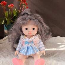 1pc 28cm Cute Soft Vinyl Doll, Adorable Plush Doll Doll, Changeable Outfit, Birthday Gift - Multicolor - View 9