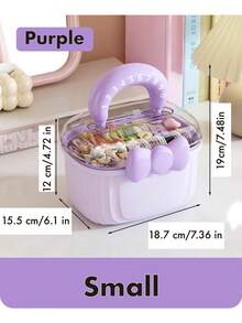 1个大号透明双层收纳盒，带分隔板，便携防尘，适合存放发夹、发带 - 粉色/紫色/红色/蓝色，是送给女性和女孩的理想礼物，适合返校、节日、情人节等场合。 - 彩色 - 查看 14