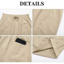 Women's Bermuda Long Shorts Summer 8'' High Waisted Casual Short Elastic Drawstring Pull On Short With PocketA Valentine's Day AROE - 黑色 - 查看 5