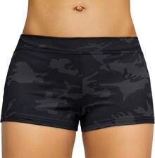 Cut Low Rise Booty Shorts - Spandex Active Dance Yoga Workout Fitness Shorts WomenA Valentine's Day KV0K - 灰色迷彩 - 查看 1