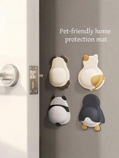 1pc Cute Pet Anti-Collision Pad Door Sticker, Fridge Door Bumper Cushion