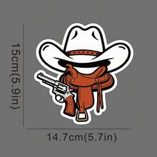 Cowboy Revolver Car Sticker | Showcase Your Hardcore Attitude! Suitable For Car Hood, Fuel Tank Cover, Rearview Mirror, Personalized Car Decal - A - View 11