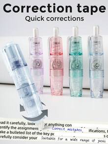 360°旋转修正带，可伸缩修正带，适用于考试，光滑双面修正带，可靠的液体纸胶带橡皮擦，适用于学校办公用品 - 圓形 - 查看 2