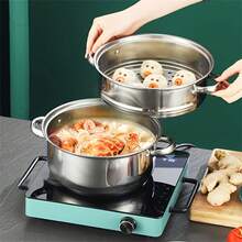 1pc Heat Resistant Cooking Utensil 9.45-Inch Large Stainless Steel Steamer And Soup Pot 2-In-1, Durable, Suitable For Induction Cookers And Gas Stoves, Double-Layer Design With Steaming Basket, Multifunctional Household Kitchen Utensil - Multicolor - View 1