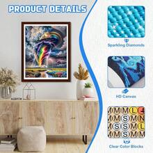 EMIEAUFG Tornado Diamond Art Kits For Adults, Colorful Tornado Lighting Sky Diamond Painting Kit For  And Beginners, 5D Round Full Drill Craft, Home Wall Decor 12\ X 16\ - SR80 - 查看 6