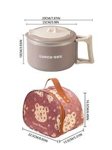 2pcs 40.5oz/1200ml Stainless Steel Bento Lunch Box With Lid, Microwave Noodle Bowl Set With Utensils, Suitable For Ramen, Soup And Pasta, Dishwasher Foldable Portable, Great For Home, Office, Dorm Or Christmas Gift (Black/Beige/Brown) - Multicolor - View 11