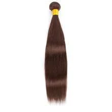 4# Straight Human Hair Weaving Hair Bun, 1/3 Bundle, Light Brown, Wholesale, 100% Brazilian Remy Human Hair Extensions, 14-32 Inches