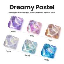 Beetles Glitter Nail Polish Set, 6 Colors Dreamy Pastel Pearl Quick Dry Nail Polish Kit, Long Lasting Shine DIY Manicure Gift For Women Girl Christmas Nail Art - ColorG - 查看 2