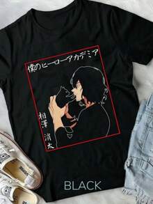 Shouta Aizawa,Aizawa With Cute,Manga,BNHA, Boku No New Unisex-Shirt - 黑色 - 查看 1