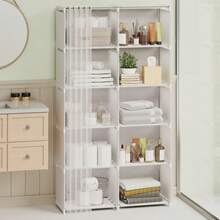 5/10 Compartments Simple Bathroom Organizer, Space-Saving Bathroom Cabinet With Adjustable Shelves, Easy Assembly Storage Organizer For Bathroom - Nhiều màu - Xem 3