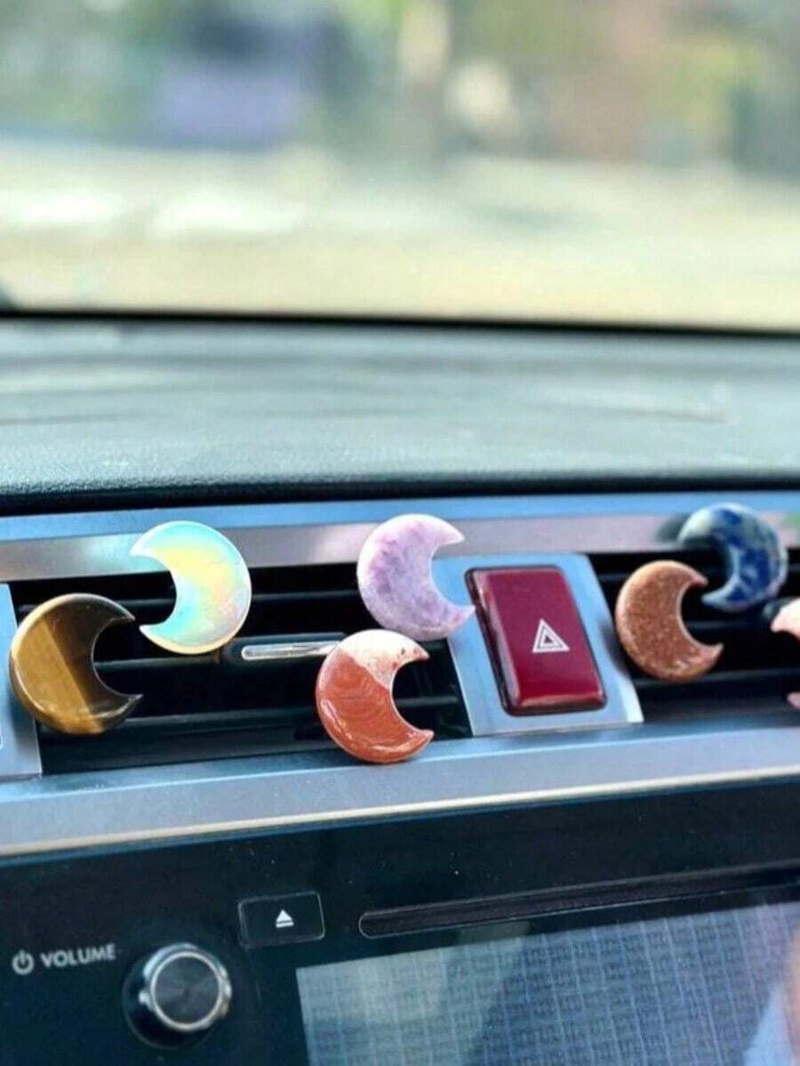 1pc Moon Crystals Car Vent Clip Car Freshener Clip Car Accessories Car Accessories Women Car Fresheners Women Quartz Crystals Car Fresheners Vent Clips Best - Multicolor - 查看 1