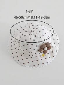 1pc Baby Sun Hat, Thin Fabric, Fashionable For Baby Girls, Suitable For Outdoor Use, Fits Ages 1-3 Years Old, Spring/Autumn - Little Flower Fisherman's Hat - View 3
