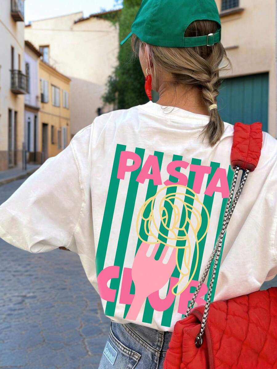 女士休闲白色夏季T恤 - 白色 - 查看 1