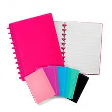 Smart Notebook A4 Black Planner Diary Detachable Refill Removable Discs Study Cover - Light Pink - View 4