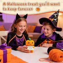 1pc Mini Pumpkin Halloween Boo Basket Stuffing Gifts For Children, Ladies And Men, Ghost Basket Stuffing Halloween Decorations For Young Girls And Boys, Thanksgiving Decorations, Hand-Crocheted Pumpkin Decorations. - Multicolor - View 7