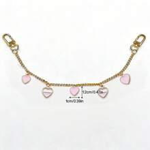 1 قطعة قلادة حقيبة بتصميم كلاسيكي أنيق بسلسلة معدنية مزينة بقلب وقلادة نجمية وردية، مناسبة لتزيين مختلف الحقائب والأمتعة، هدية مثالية للمناسبات، قلادة حقيبة نسائية - متعدد الألوان - مشاهدة 14