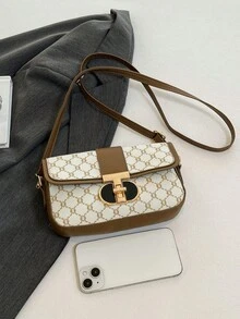 复古时尚别致小众单肩斜挎腋下搭扣小方包 - 白色 - 查看 8