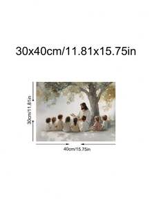 1 pièce Jésus enseignant aux enfants, paysage, art LDS, portrait aquarelle de Jésus-Christ, peinture de Jésus, décoration de maison chrétienne, art chrétien moderne pour la maison, cadeau idéal pour les amis, impression d'art pour la chambre à coucher, décoration de salon - Multicolore - Voir 13