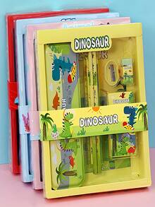 Bộ văn phòng phẩm hoạt hình 7 món cho trẻ em, quà tặng, đồ dùng học tập, hộp bút, bút chì, bút màu, đồ dùng thiết yếu cho năm học mới, phần thưởng cho học sinh. - Nhiều màu - Xem 1