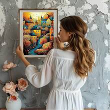 GHHKUD Diamond Painting Kits House For Adults, DIY 5D Diamond Painting Beginners, Full Drill Building Diamond Art Kits Art Pictures For Relaxation Gifts Home Wall Decor 30x40cm - House - 查看 6
