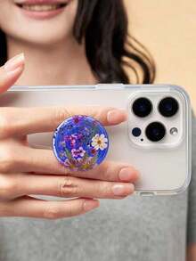 Soporte universal plegable y transparente para teléfono celular, soporte de mano, soporte de escritorio telescópico, transparente puro, azul transparente, rosa transparente, verde transparente, marrón transparente, floral compatible con iPhone, teléfono Android, regalo - Multicolor - Ver 7