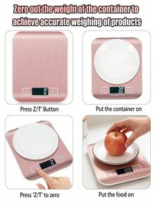 1个高精度多功能厨房秤，不锈钢液晶显示屏高精度电子秤，食品秤，意大利手持咖啡秤，精准烘焙工具，咖啡豆称重器，厨房配件，适用于厨房烘焙烹饪、减肥和营养饮食，精准茶叶称重，不含电池（称重范围：5克及以上） - 彩色 - 查看 8