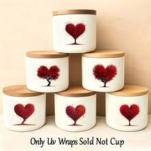 12pcs Heart-Shaped Tree Theme Valentine's Day Stickers, UV DTF Transfer Stickers With Vivid Heart-Shaped Tree Pattern, Suitable For Cups, Bottles, DIY Furniture, Glass, Glassware, Bottles And Handicrafts (Excluding Mugs) - Multicolor - View 4