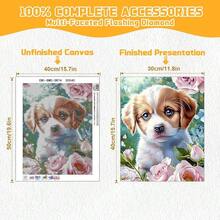 EMIEAUFG Dog Diamond Art Kits For Adults, Puppy Portrait Diamond Painting Kit For  And Beginners, 5D Round Full Drill Craft, Home Wall Decor 12\ X 16\ - SR74 - Xem 4