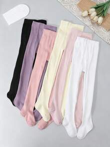 6 chiếc quần legging bó sát màu trơn cho bé gái, kiểu dáng tối giản, dễ phối đồ, phù hợp cho bé gái mặc hàng ngày, mọi mùa. - Nhiều màu - Xem 15
