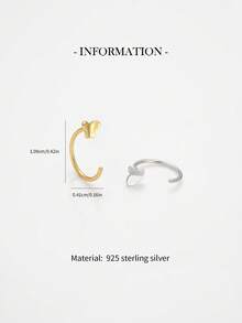 1件S925纯银镀金蝴蝶鼻钩，镀金穿孔环，纯银材质，蝴蝶鼻钩，独特穿孔饰品，男女通用穿孔饰品，鼻环耳环，适合日常佩戴，低过敏性。