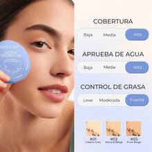 Sace Lady Base De Maquillaje Polvo Compacto Fijador Matte Resistente Al Agua Larga Duración Control De La Grasa Y Acabado Mate Impecable - 02 BEIGE NATURAL - Ver 3