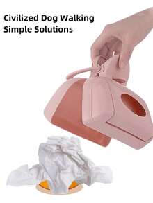 1pc Dog Poop Scoop Holder, Portable Travel Pet Waste Bag Dispenser With Tissue Paper Compartment