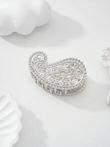 2pcs Women's Hair Accessories, Zinc Alloy Made Teardrop Shaped With Floral Pattern, Minimalist Yet Elegant, Suitable For Outings, Work Attire, Fashionable Elegant Hair Claws Fashion Claw Clip Causal Hair Clips - Multicolor - View 3