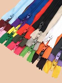 15pcs/20pcs (Random Color) Nylon Self-Locking Zippers, 20cm/30cm Length, For DIY Sewing Crafts, Repairing Clothes, Bags, Pet Apparel, Wristbands, Etc. - Multicolor - View 2