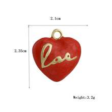 1pc Copper Creative New Fashion Red Heart Pendant, Valentine's Day Jewelry Accessory - Multicolor - View 17