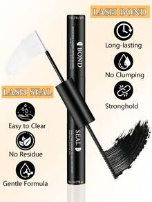 CMAYOME 10ML Lash Bond & Seal For Lash Clusters DIY Lash Extension Glue Lash Overnighter Black Lash Sealant 2 In 1 Long Lasting For 14 Days Hold Lash Glue,Eye Lash Glue - Black - View 1