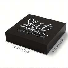 1pc 2D Flat  Happens Funny Rustic Wooden Box Sign - Humorous Bathroom Or Office Decor, White/Black, Primitive Style, Perfect For Home, Bedroom, Living Room, Or Shelf Decoration, Bathroom Decor - trắng - Xem 7