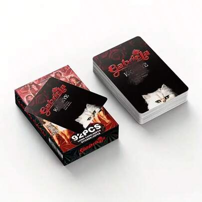 92件/套 K-Pop 猫眼粉丝周边，60张 Lomo 卡片 + 32张贴纸，应援配件，派对用品，明星收藏卡，节日礼物，偶像纪念品，高清照片卡，明星礼物，派对小礼物，耐用贴纸，偶像贴纸，收藏品，偶像支持者