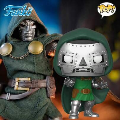 Funko POP Marvel Fantastik Dörtlü Kötü Adamı Doktor Doom Q-Versiyon Figürü, Oyuncak, Figürin, Hediye