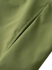 男士春秋季撞色滚边连帽夹克 - 綠色 - 查看 8