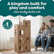 Furhaven Muebles para gatos - Tiger Tough High Castle Tower Área de juegos Apartamento escondite corrugado Rascador para gatos y gatitos cartón marrón talla única - Castillo medieval parque infantil - Ver 2