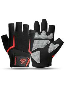 1 đôi găng tay đạp xe hở ngón, dụng cụ thể thao chống mài mòn và giảm sốc dành cho xe đạp leo núi vào mùa xuân và mùa hè, găng tay tập thể dục cho nam và nữ, găng tay hở ngón thể thao ngoài trời, găng tay bảo vệ cổ tay chống mồ hôi và thoáng khí, găng tay hở ngón câu cá ngoài trời. - Nhiều màu - Xem 13