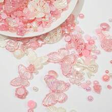 70g Bag Of Light-Colored Transparent Blue & Pink 3D Rose Flowers, Crystalline And Translucent, Suitable For Handmade Bracelets, Phone Cases, Necklaces, Jewelry, Earrings, Decorative Notebooks, Props, Photography Decor, Greeting Cards, And DIY Gifts For Friends, Multi-Purpose Pierced Jewelry, And Valentine's Day Decorations. - Blue Powder - View 6