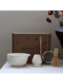 1pc/5pcs/7pcs Japanese Matcha Bowl Set, Includes Matcha Bowl, Whisk, Scoop, Brush, Ceramic Tea Cup, Ideal For Matcha Preparation, Back To School, Holiday Gifts, Splatter Matcha Bowl - Multicolor - View 7