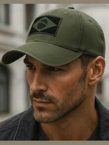 Brazil Flag Camouflage Tactical Military Army Men's Patriot Cap Black Beige Navy Blue Cotton - màu xanh lá - Xem 3