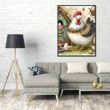 MRMIOOM 5D Cute Hen Diamond Art Kits For Adults Beginners, DIY Full Round Drill Diamond Painting Kits, Colourful Chicken Paint By Diamonds Dots Gem Art Crystal Easy, Home Wall Decor 30x40cm - D016-美國 - 查看 8