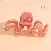 Pinza para el pelo divertida y divertida, pinza para el pelo de vinagre personalizada, clip duradero antideslizante, serpiente verde creativa, rosa, 1. UJPR - H1348 - Ver 3