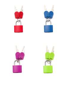 1pc/10pcs Mini Colorful Padlocks With Keys, Zinc Alloy Body And Plastic Shell, Suitable For Luggage, Backpacks, Gym Lockers, Travel Bags, Classrooms, And Other Storage Purposes