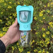 2-In-1 Dog Water Bottle With Detachable Food Container, Leak-Proof, Suitable For Hiking And Travel - Pink - View 8