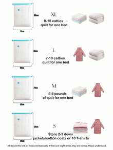 5pcs/3pcs/1set Thick Vacuum Compression Storage Bags, Clear Vacuum Compression Bags, Waterproof Airtight Clothes Organizer Bags, Suitable For Travel, Dorm, Home - Reusable, Space Saving - Multicolor - View 11